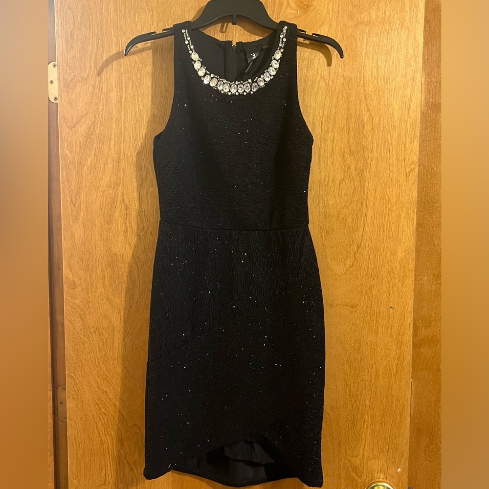 Black ruched cocktail dress size 8